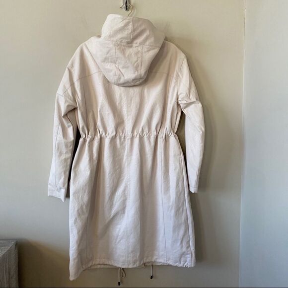 NWT-ANTHRO Stevie Faux Leather Utility Cream Mid Length Jacket - Picture 5 of 16